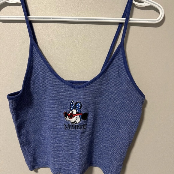 Disney Blue Minnie Mouse Crop Top - Picture 2 of 4